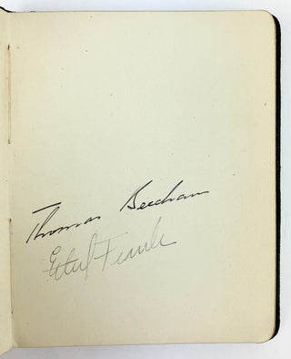 [Autograph Album] Friedman, Ignaz. (1882–1948) & de Pachmann, Vladimir. (1848–1933) & Kreisler, Fritz. (1875–1962) & Beecham, Thomas. (1879–1961) & Elman, Mischa. (1891–1967) & Kahn, Percy B. (1880–1966) & Moiseiwitsch, Benno. (1890–1963) & Dorfmann, Ania