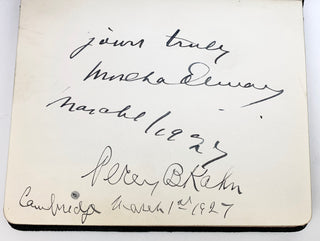 [Autograph Album] Friedman, Ignaz. (1882–1948) & de Pachmann, Vladimir. (1848–1933) & Kreisler, Fritz. (1875–1962) & Beecham, Thomas. (1879–1961) & Elman, Mischa. (1891–1967) & Kahn, Percy B. (1880–1966) & Moiseiwitsch, Benno. (1890–1963) & Dorfmann, Ania