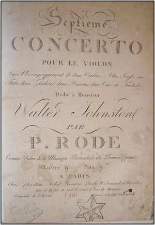 Rode, Pierre. (1774-1830) Complete Violin Concerti, Solo and Instrumental Parts.