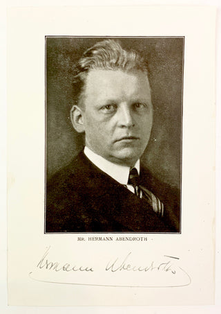 Abendroth, Hermann. (1883–1956) Signed Photograph