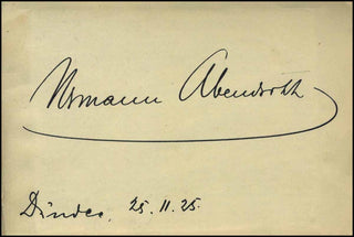 Abendroth, Hermann. (1883–1956) Autograph Signature