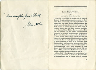 Adler, Guido. (1855-1941)  "Haydn, Mozart, Beethoven" - SIGNED COPY TO FRAU SCHALK