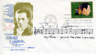 Adler, Richard. (1921 - 2012) "Hey There" - Autograph Musical Quotation on an FDC Honoring George Gershwin