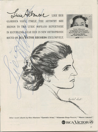 Albanese, Licia. (1909–2014) Signed Program