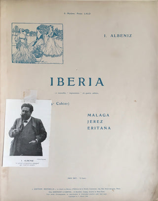 Albéniz, Isaac Manuel Francisco. (1860–1909) [Salzedo, Carlos. (1885–1961)] Iberia - INSCRIBED PRESENTATION COPY TO CARLOS SALZEDO