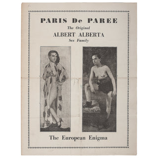 [Female Impersonator] Caro, Harry. (1899 - 1963) Paris De Paree / The Original Albert Alberta Sex Family