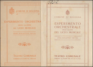 Alfano, Franco. (1875-1954) Two Original Concert Programs