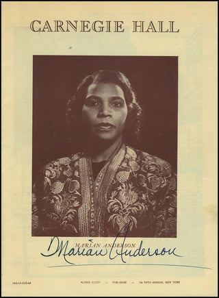 Anderson, Marian. (1897–1993) Signed Photograph