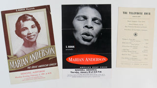 Anderson, Marian. (1897–1993) Three concert advertisements