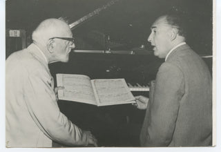 Ansermet, Ernst. (1883–1969) & Magaloff, Nikita. (1912–1992) Original Photograph, Studying a Score