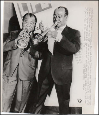 Armstrong, Louis. (1901–1971) Original Photograph Performing with his Wax double!