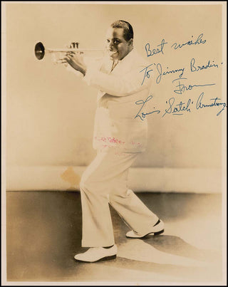 [Jazz & Song] Armstrong, Louis. (1901–1971) Signed Photograph of the young "Satch"