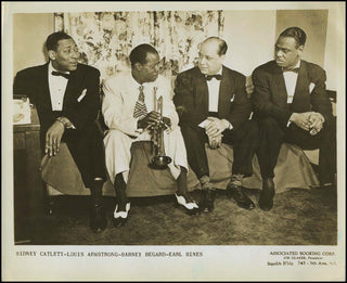 [Jazz & Song] [Armstrong, Louis. (1901–1971)] Hines, Earl "Fatha". (1903–1983) & Bigard, Barney. (1906–1980) & Catlett, Sidney. (1910–1951) Signed Photographs of the Louis Armstrong Esquire All Stars