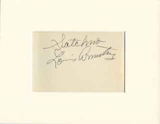 Armstrong, Louis. (1901–1971) Autograph Signature signed "Satchmo"