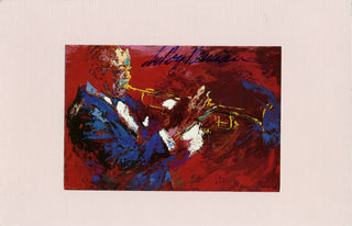 [Armstrong, Louis. (1901–1971)] Neiman, LeRoy. (1921–2012) Postcard of Louis Armstrong, Signed by the Artist