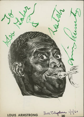 Armstrong, Louis. (1901–1971) Signed Portrait