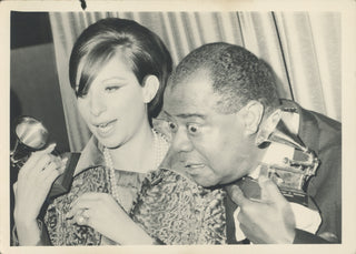 [Grammy Awards] Armstrong, Louis. (1901–1971) & Streisand, Barbra. (b. 1942) "Hello, Dolly!" - Photograph from the 1965 Grammy Awards