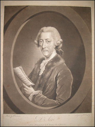 Arne, Thomas Augustine. (1710-1778) 1778 Mezzotint Portrait