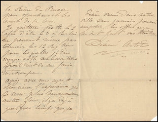 Artôt, Désirée. (1835-1907) Rare Autograph Letter, mentioning a performance for the Queen of Russia.