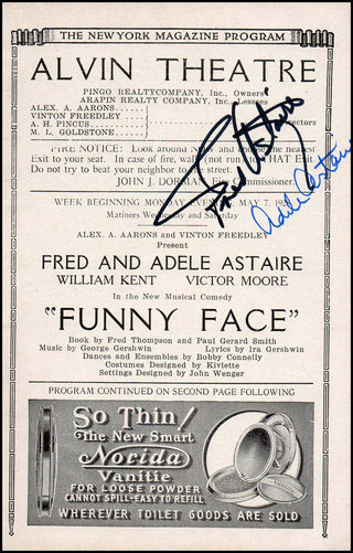 [Gershwin, George. (1898–1937) ] Astaire, Fred. (1899–1987) & Astaire, Adele. (1896–1991) Signed 1928 "Funny Face" Program