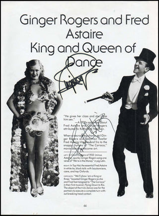 [Dance] Astaire, Fred. (1899–1987) & Rogers, Ginger. (1911–1995) Signed Photograph