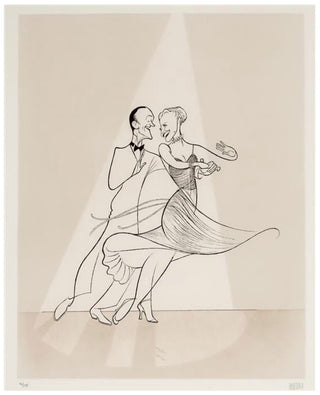 [Astaire, Fred. (1899–1987) & Rogers, Ginger. (1911–1995)] Hirschfeld, Al. (1903–2003) Signed Hirschfeld Lithograph of Astaire and Rogers