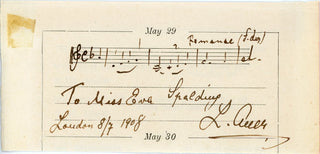 Auer, Leopold. (1845-1930) Romance, op. 4 - Autograph Musical Quotation