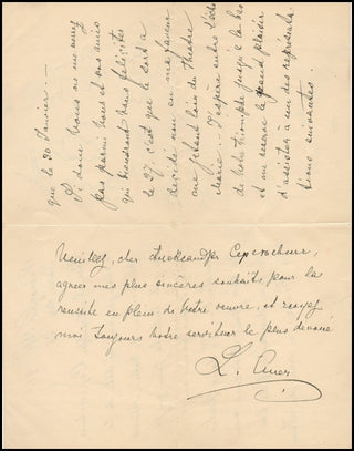 Auer, Leopold. (1845-1930) Autograph Letter and Photograph