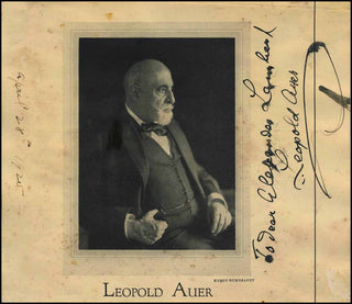 [Violinist] Auer, Leopold. (1845-1930) Signed Photograph