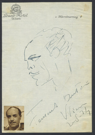 Autori, Fernando. (1886–1937) Signed Self-Portrait Sketch