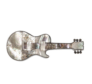 [B.B. King. [King, Riley B. ] (1925 - 2015)] Silver and Mother-of-pearl Guitar Belt Buckle