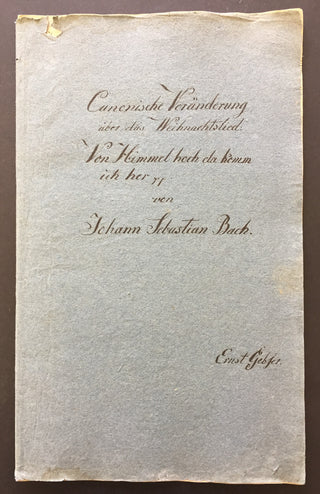 [Bach, Johann Sebastian. (1685-1750)] Gebser, Johann Ernst.  Five Early Copyist Manuscripts of Keyboard Works