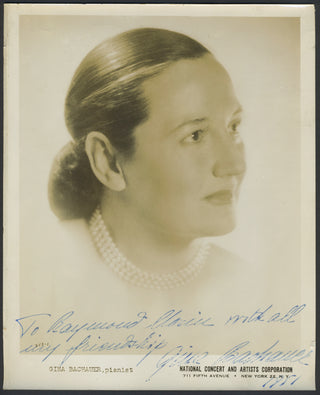 Bachauer, Gina. (1913–1976) Signed Photograph