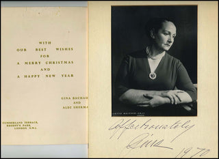 Bachauer, Gina. (1913–1976) Signed Photograph and Christmas Card