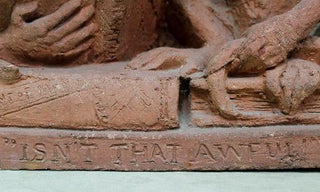 [Historical Americana] [Evolution or Degeneration] Bachmann, Max. (1862–1921) "Isn't That Awful" - 1897 Terracotta Sculpture for LIFE Magazine