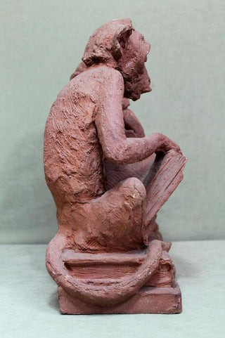 [Historical Americana] [Evolution or Degeneration] Bachmann, Max. (1862–1921) "Isn't That Awful" - 1897 Terracotta Sculpture for LIFE Magazine