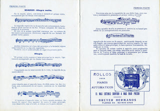 [Backhaus, Willhelm. (1884-1969)] [Wendling, Karl. (1875-1962)] Original 1921 Argentinian Programs and Broadside