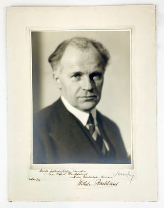 Backhaus, Wilhelm. (1884–1969) [Hanfstaengl, Erna. (1885–1981)]  Signed Photograph to Erna Hanfstaengl