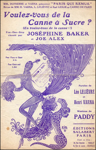 Baker, Josephine. (1906–1975) [Paddy, Lelievre, Varna] Voulez-Vous de la Canne à Sucre