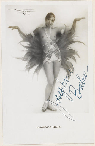 Baker, Josephine. (1906–1975) Signed Early Topless Photograph