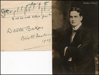 Baker, Dalton. (1879 - 1970) Autograph Musical Quotation from "Elijah."