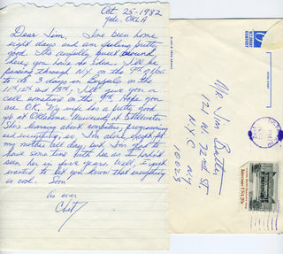 Baker, Chet. (1929 - 1988) "Everything is cool" - 1982 Autograph Letter