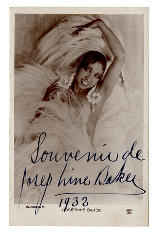 Baker, Josephine. (1906–1975) Signed Postcard Photograph