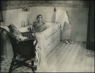 [Jazz & Song] Baker, Josephine. (1906–1975) Large Signed Photograph in Bathtub!