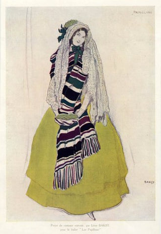 [Ballets Russes] Bakst, Léon. (1866–1924) Three Leon Bakst Satin and Rayon Hooded Capes from Papillons