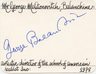 Balanchine, George. (1904–1983) Bold Autograph Signature