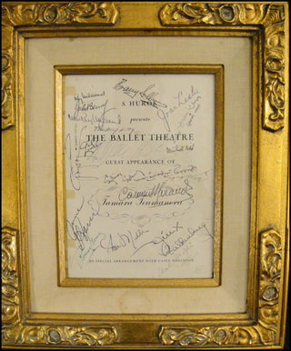 [Ballet and Entertainment] Chaplin, Kern, Miranda, Rogers, Benny etc. Incredible 1944 Signed Ballet Theatre Program, FRAMED.