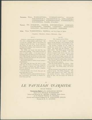 [Ballets Russes] Nijinsky, Waslaw. (1889–1950) & Karsavina, Tamara. (1885–1978) & Cecchetti, Enrico. (1850–1928) & Fokine, Michel. (1880–1942) & Diaghilev, Sergei. (1872–1929) 1911 Covent Garden Program