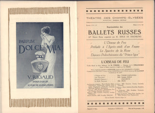 [Ballets Russes] [Nijinsky, Waslaw. (1889-1950)] [Diaghilev, Sergei. (1872-1929)] Original 1913 Ballets Russes Program