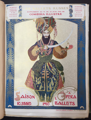 [Ballets Russes] [de Brunoff, Maurice. & de Brunoff, Jacques] DIAGHILEV, APOLLINAIRE, COCTEU, BAKST, etc. [THE GREATEST REVOLUTION IN THE HISTORY OF THEATRE AND BALLET]  Collection des plus beaux numéros de Comoedia Illustré et des programmes consacrés au